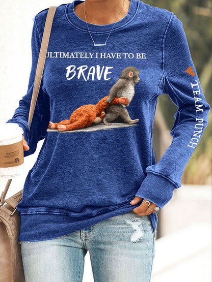 Women Punch Monkey Brave Printed Sweatshirts