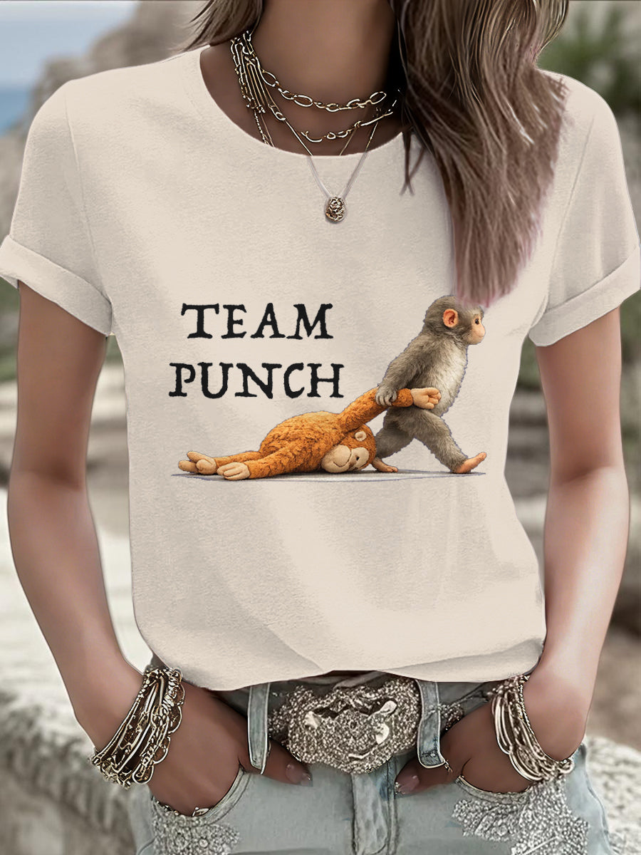 Women Punch Ape Brave Printed T-Shirt