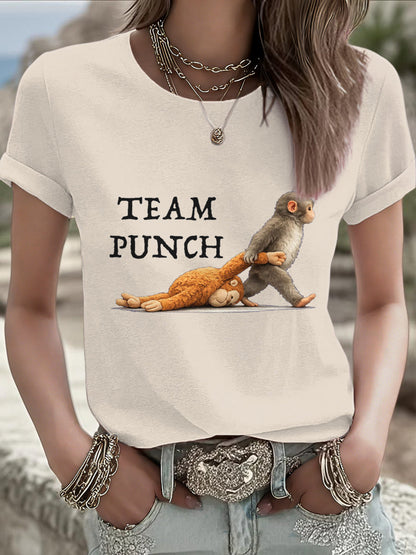 Women Punch Ape Brave Printed T-Shirt