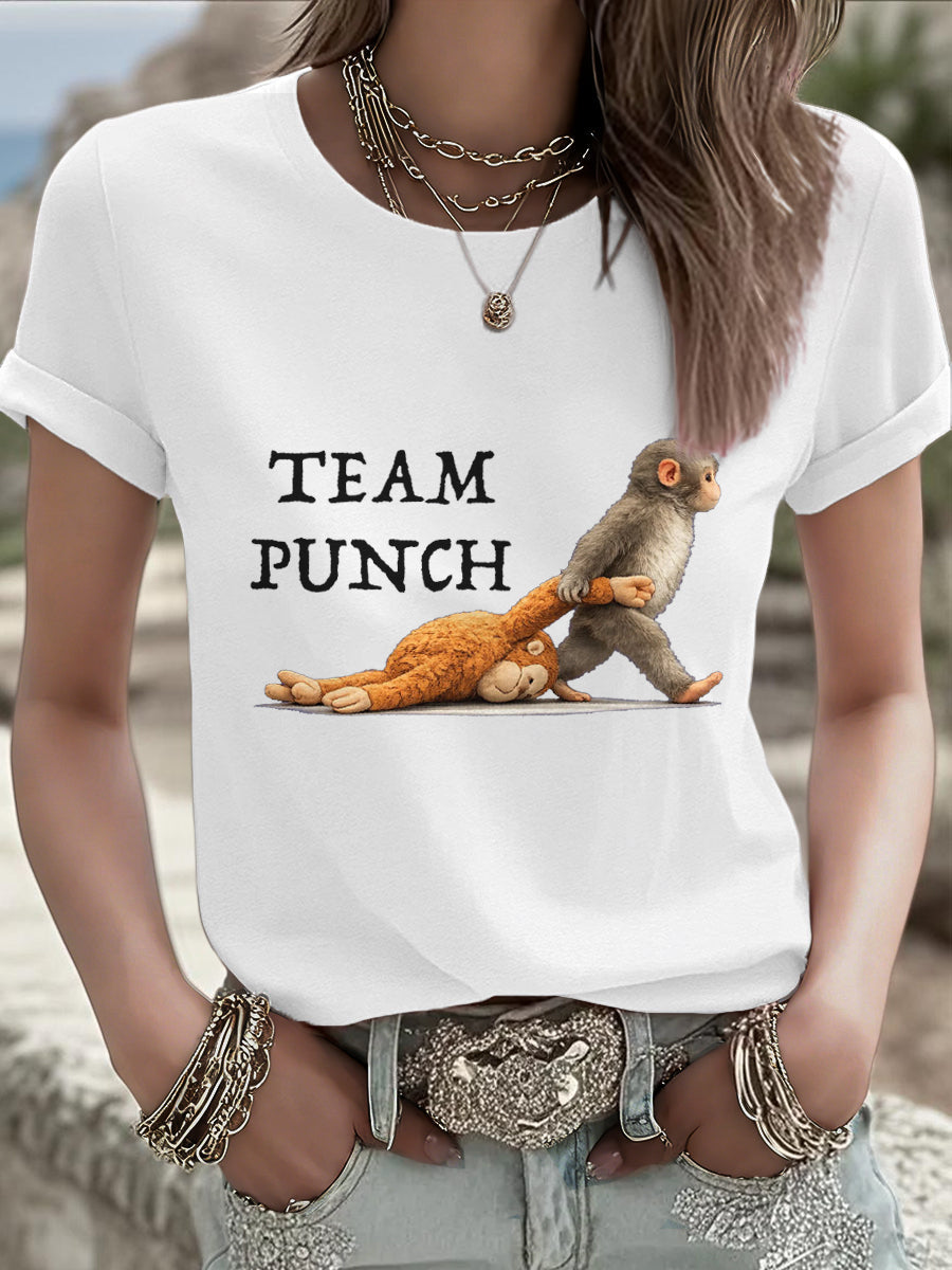 Women Punch Ape Brave Printed T-Shirt