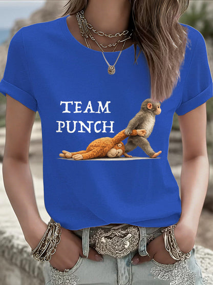 Women Punch Ape Brave Printed T-Shirt