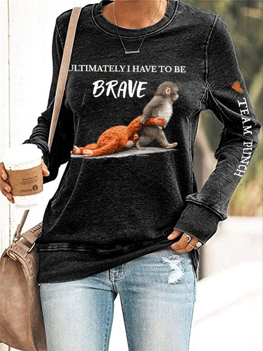 Women Punch Monkey Brave Printed Sweatshirts