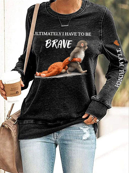 Women Punch Monkey Brave Printed Sweatshirts