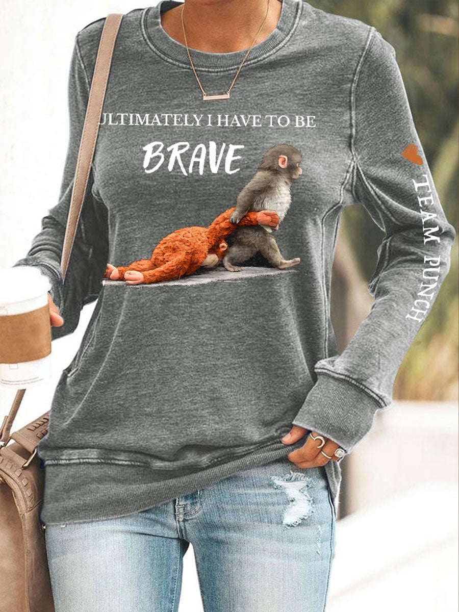 Women Punch Monkey Brave Printed Sweatshirts