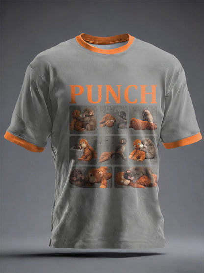 Unisex punch apa modig tryckt T-shirt