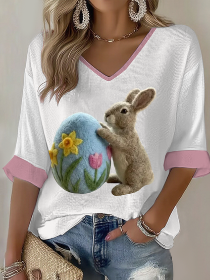 Kvinnor Bunny Påskvåffle T-shirt