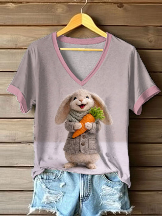 Women's Bunny Easter Sleeve T-Shirt
