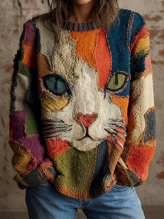 Women's Fashion Art Cat Topper