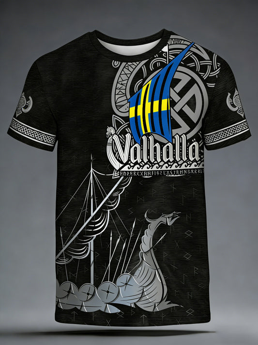 Men's sweatshirt with Swedish Viking motif and print