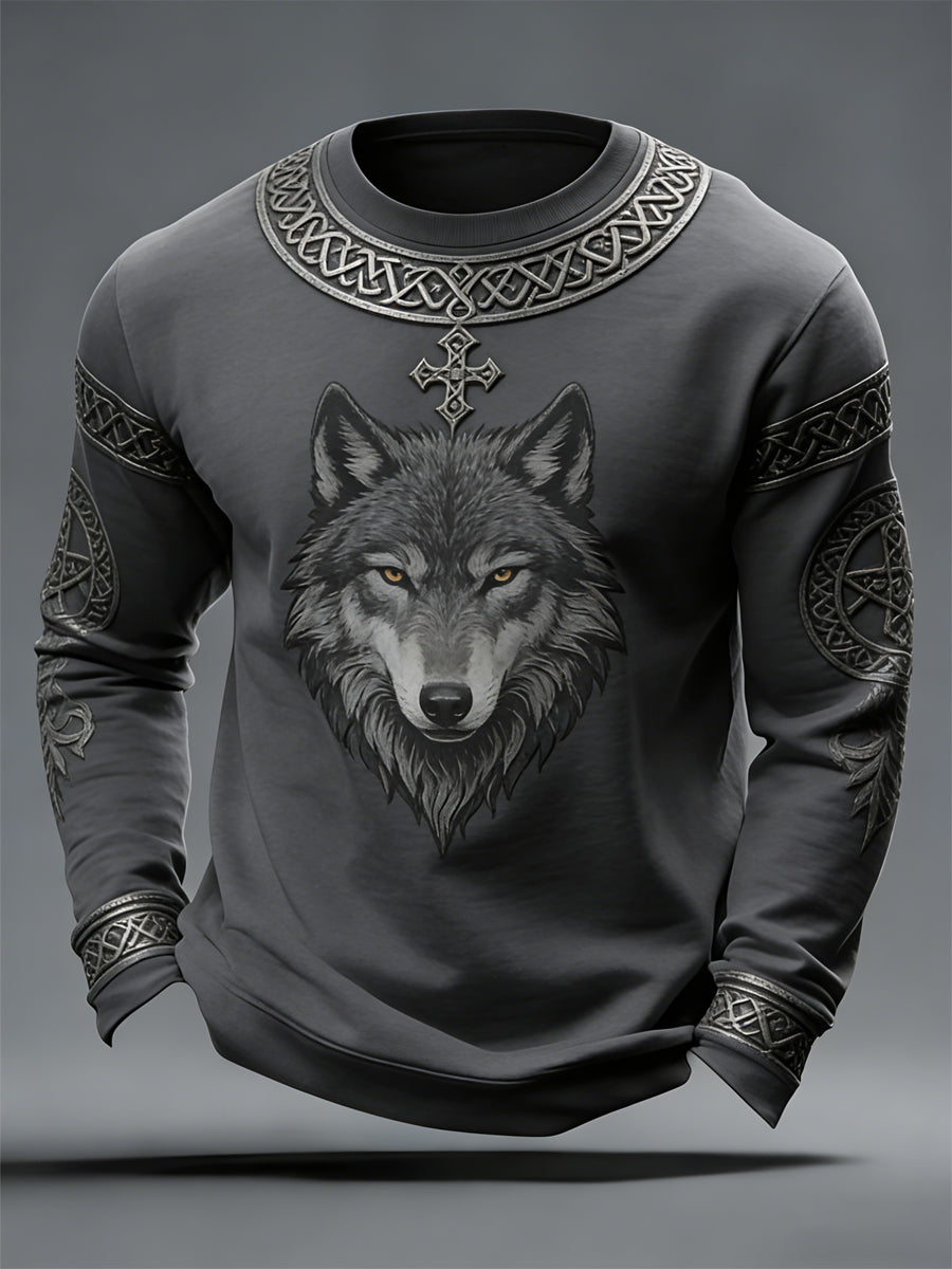 Men's Viking-style Valhalla Crew Neck Sweatshirt