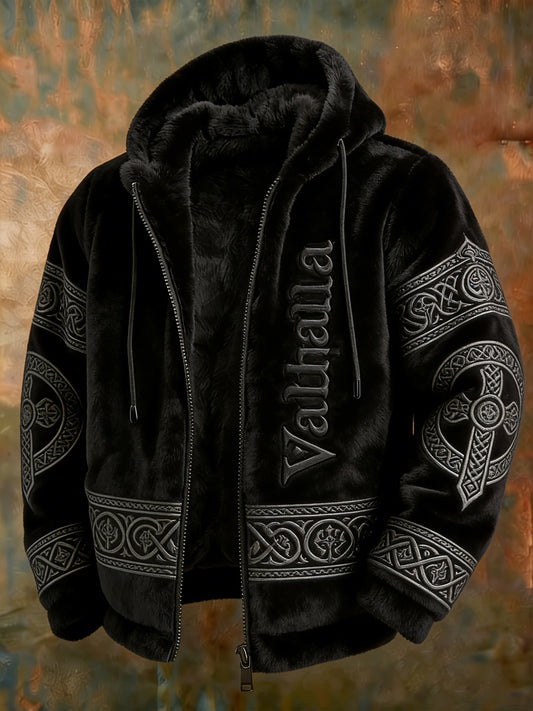 Men's Viking Style Valhalla Plush Warm Zip Jacket