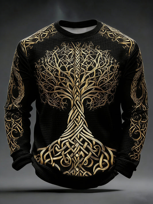 Men's Viking Printed Waffle Long Sleeve T-Shirts