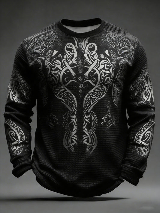 Men's Viking Printed Waffle Long Sleeve T-Shirts