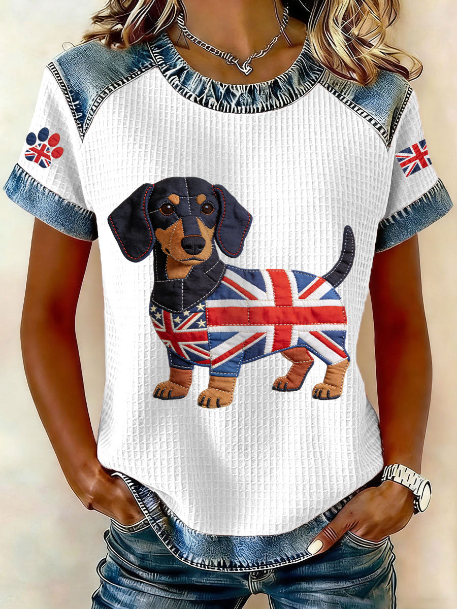 Women's British Dachshund Waffle top