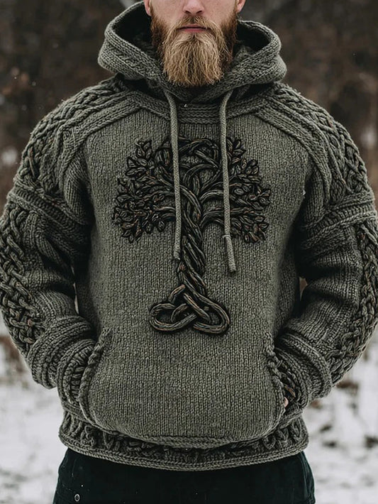Men's Celtic Knot Tree of Life Casual Hooded Sweatshirts