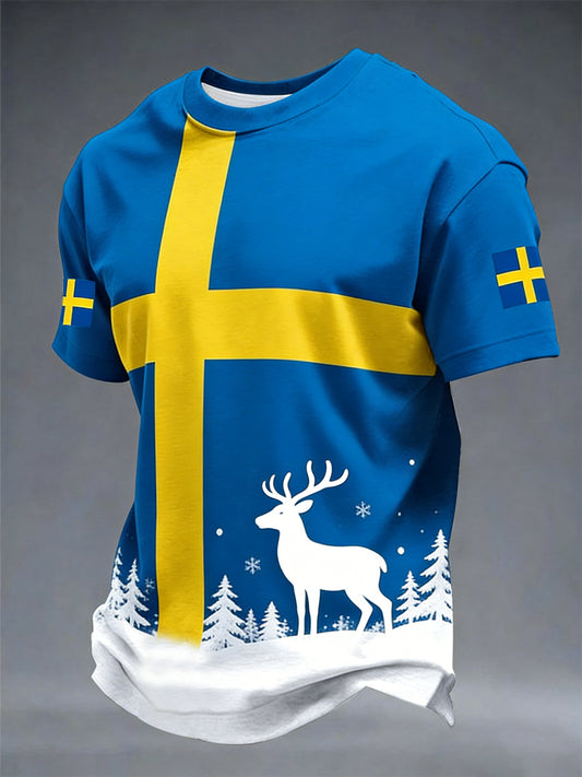 Men's sweatshirt with printed Swedish flag