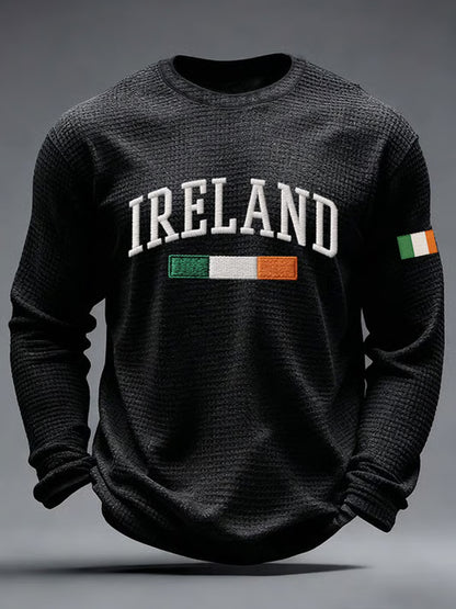 Herrens St. Patrick's Day våffle Lång ärm T-shirt
