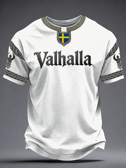 Herrtröja i svensk vikingastil med Valhalla-motiv
