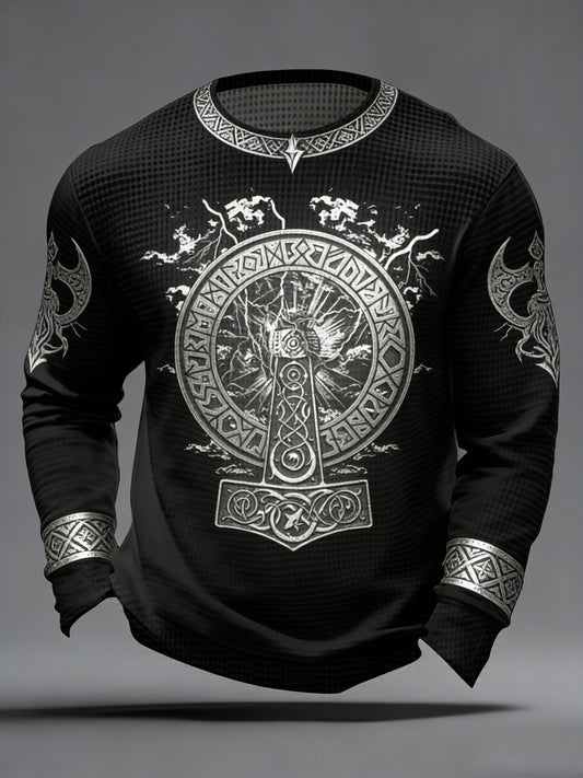 Men's Viking-style Waffle Knit Sweater
