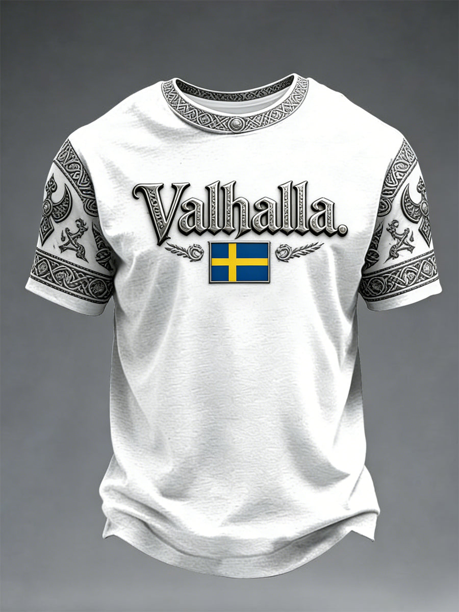 Men's Swedish Viking style sweater with a Valhalla motif