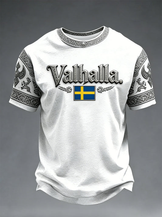 Men's Swedish Viking style sweater with a Valhalla motif