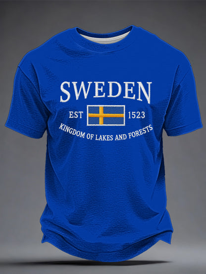 Mäns svensk konst Tryckt T-shirt