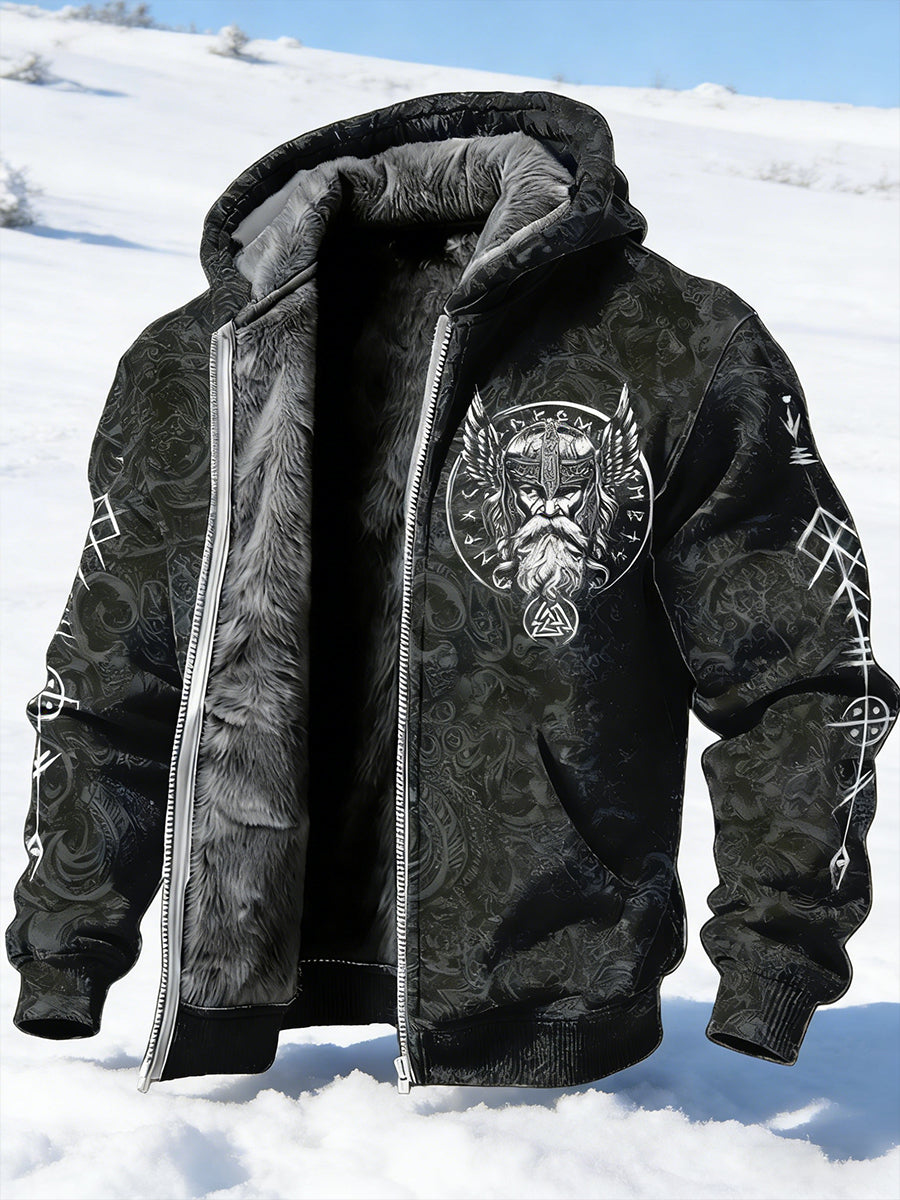 Men's Viking-style Printed Fleece Jacket