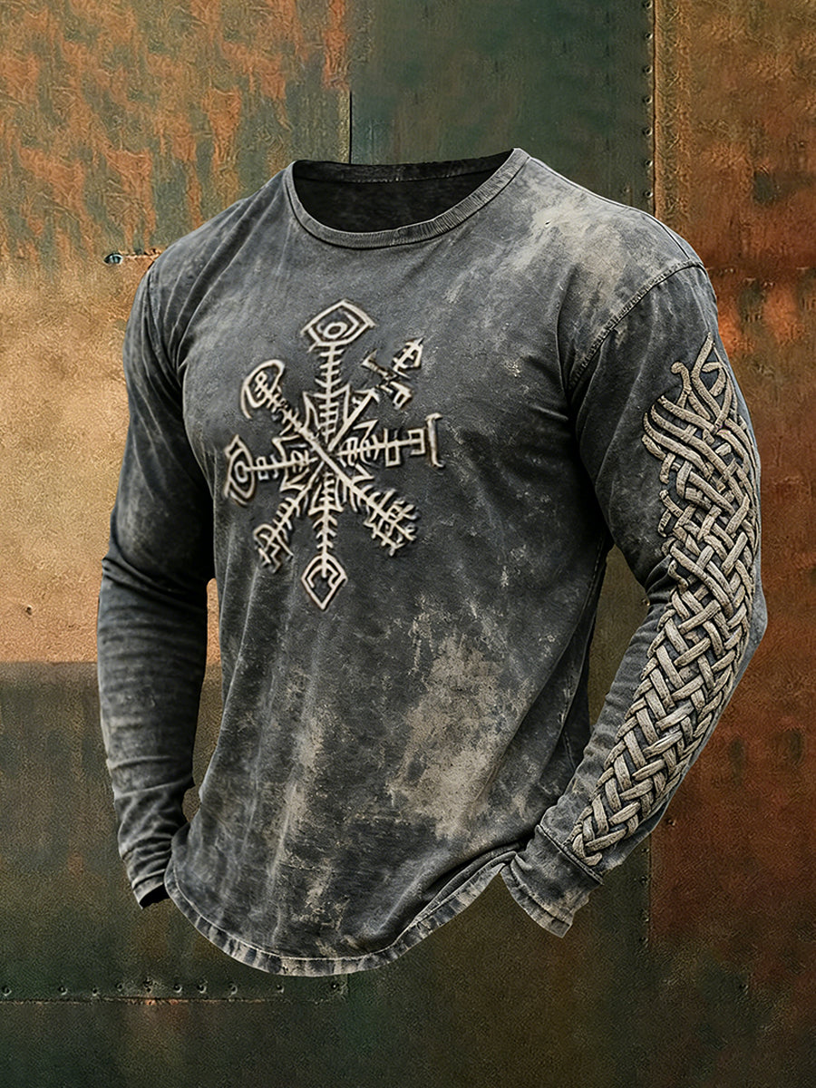 Herrvikingat-shirt med långa ärmar