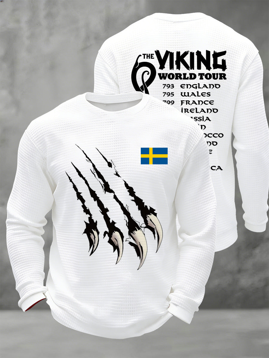 Men's sweatshirt with Swedish Viking motif and print