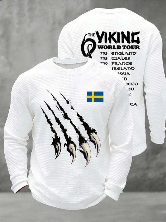 Men's sweatshirt with Swedish Viking motif and print