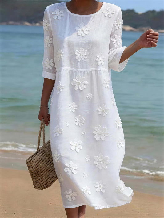 Women's floral linen blend shirt