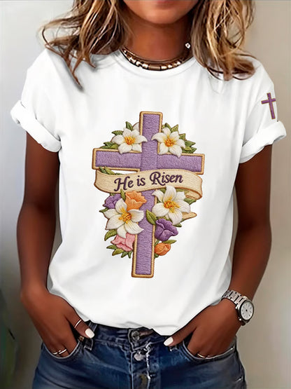Women's Faith Grows Flowers Printed T-Shirt