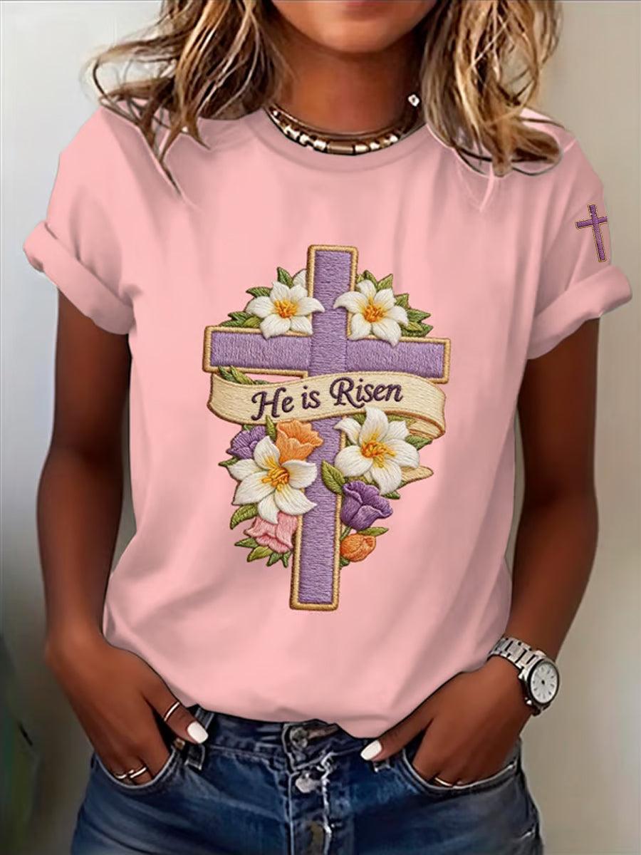 Women's Faith Grows Flowers Printed T-Shirt