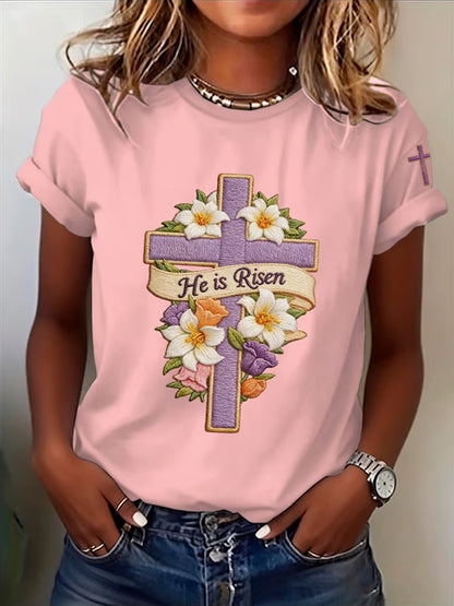 Women's Faith Grows Flowers Printed T-Shirt