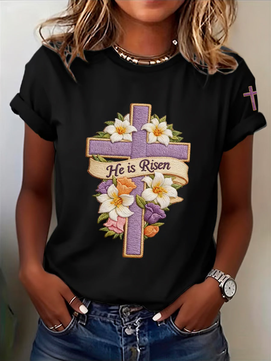 Women's Faith Grows Flowers Printed T-Shirt