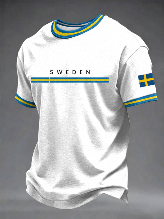 Mäns svensk konst Tryckt T-shirt