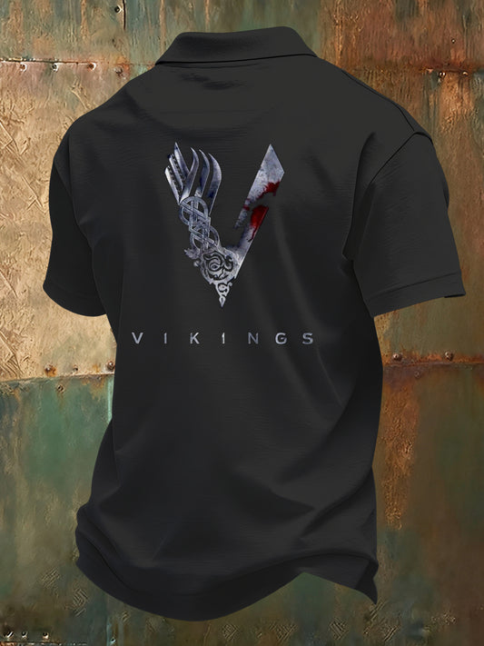 Men's Swedish Viking Print Polo for Men