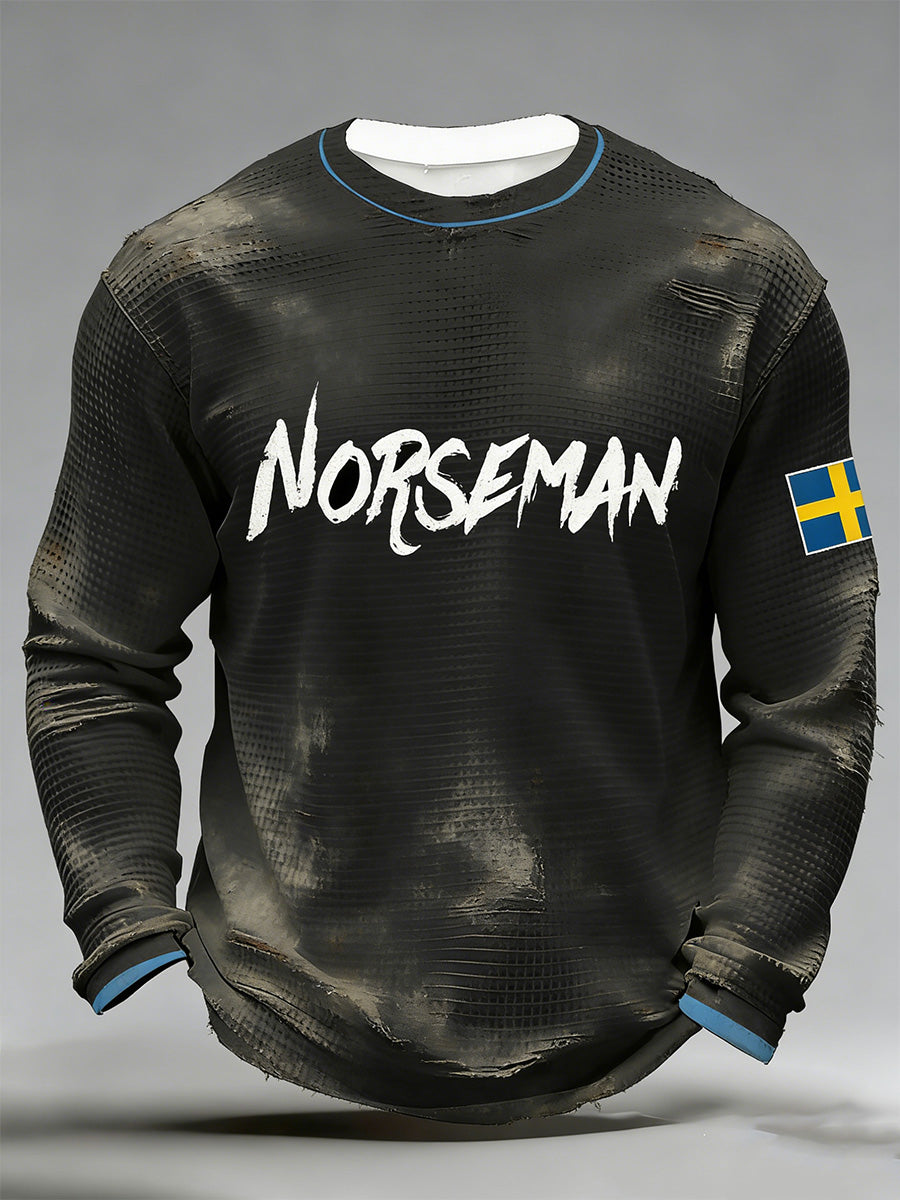 Mäns svenska Viking Tryck T-shirt