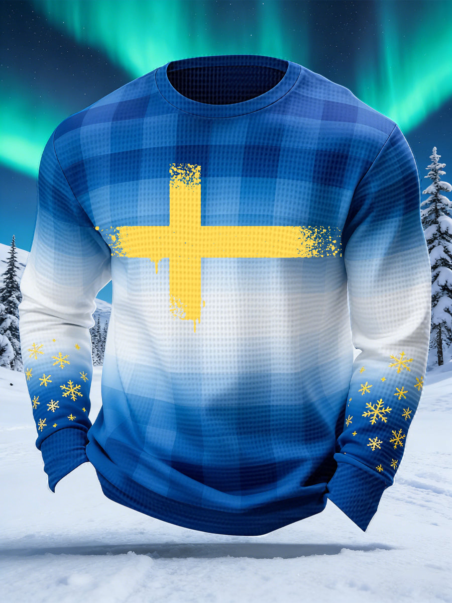 Men's Apparel Swedish Art Waffle Knit Sweater