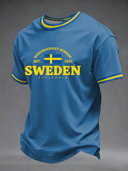 Mäns svensk konst Tryckt T-shirt