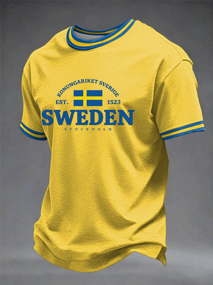 Mäns svensk konst Tryckt T-shirt
