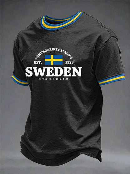 Mäns svensk konst Tryckt T-shirt