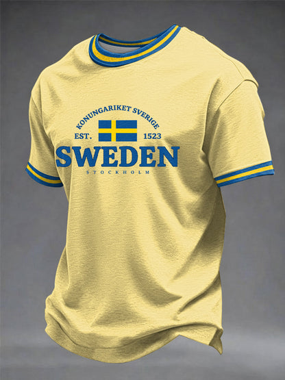 Mäns svensk konst Tryckt T-shirt