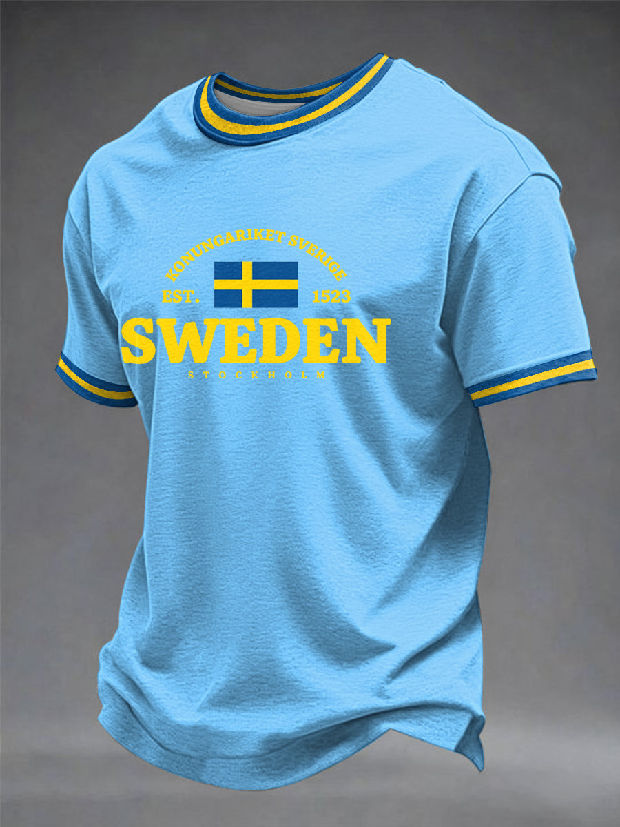 Mäns svensk konst Tryckt T-shirt