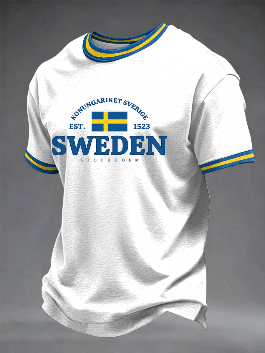 Mäns svensk konst Tryckt T-shirt
