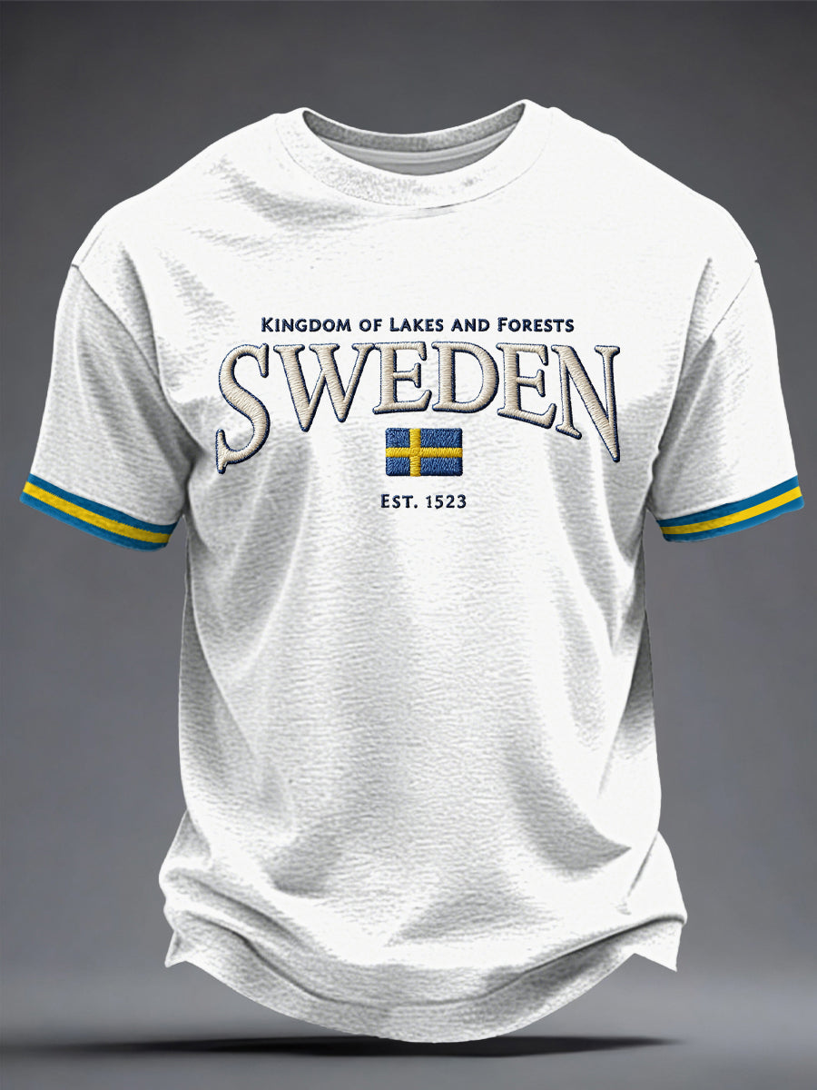 Mäns svensk konst Tryckt T-shirt