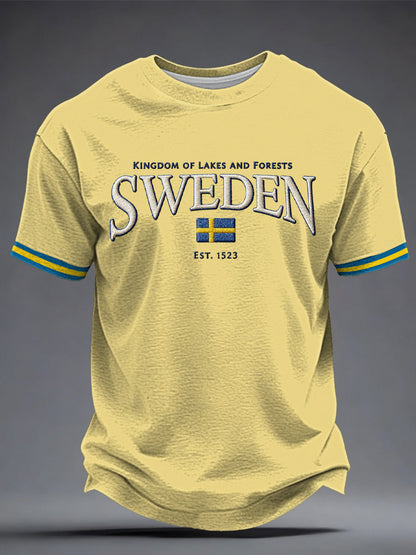 Mäns svensk konst Tryckt T-shirt