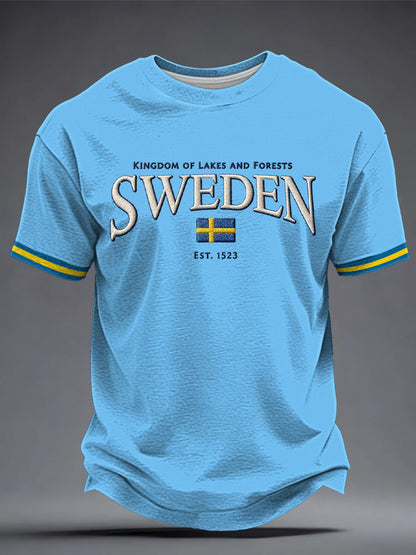 Mäns svensk konst Tryckt T-shirt
