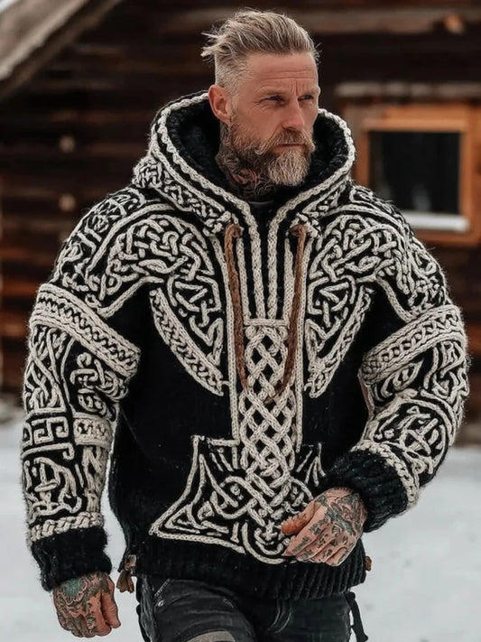 Men's Retro Nordic Viking Celtic Knot Long-Sleeved T-Shirt