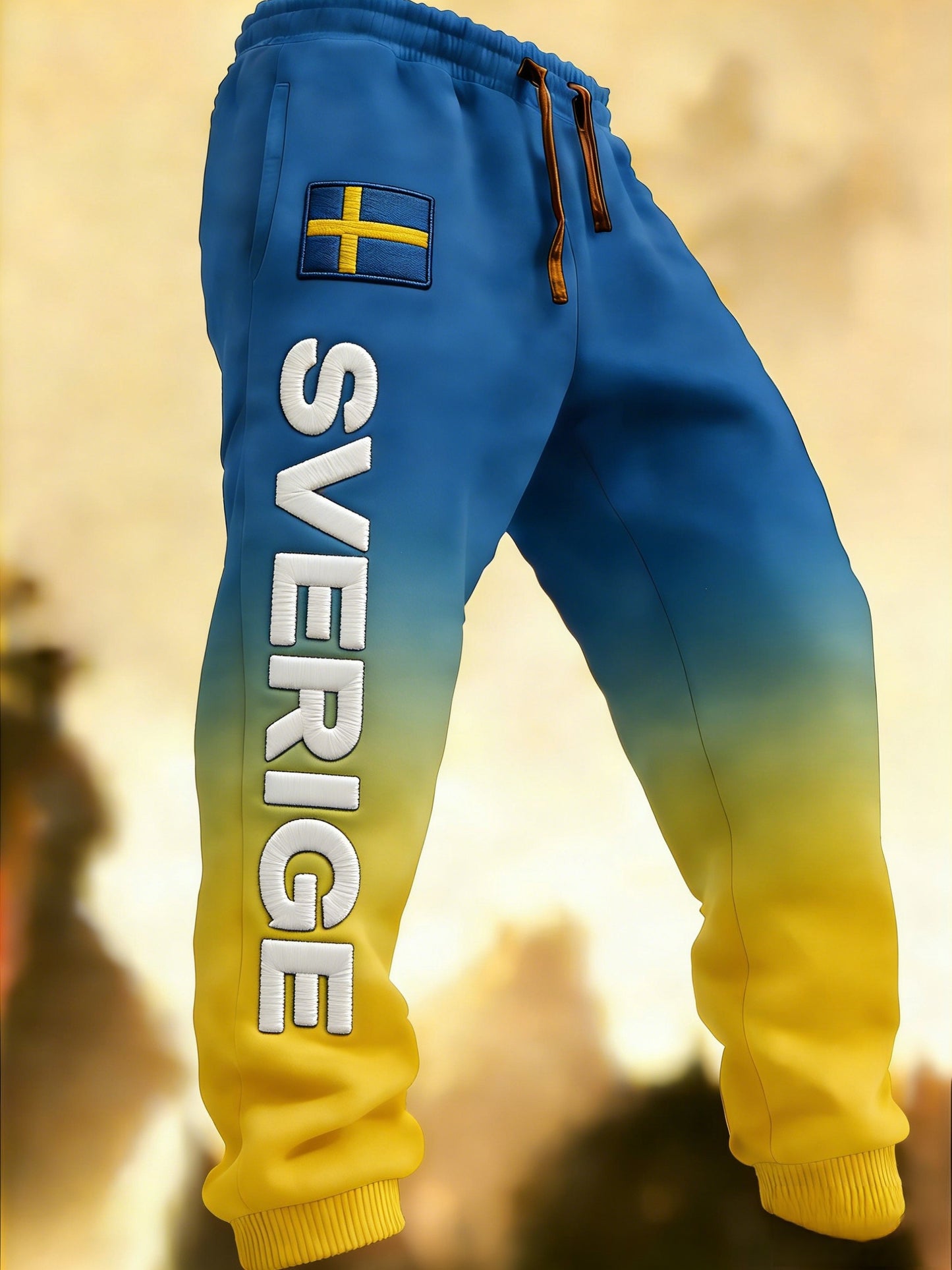 Herr Retro Viking Svensk Flagga Märke Fritidshusor